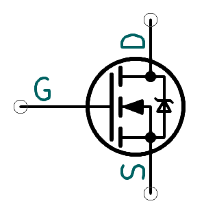 La représentation du transistor MOSFET
