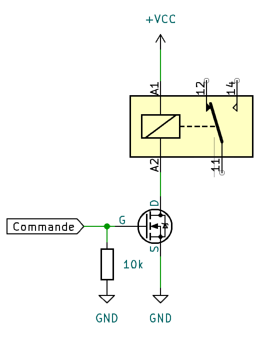 Utilisation d'un relais avec un MOSFET