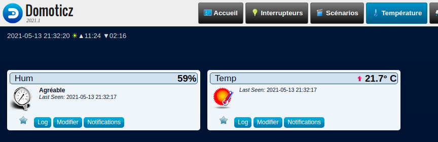 Mesures de l'humidité et de la température