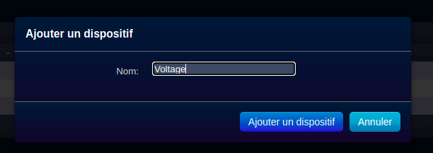 Ajout des dispositifs - Sélection du nom