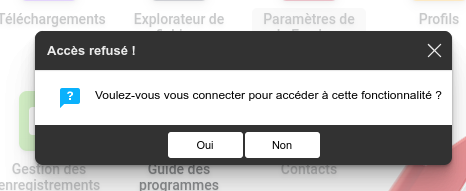 Confirmation de connexion