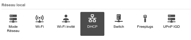 Ouverture des paramètres DHCP