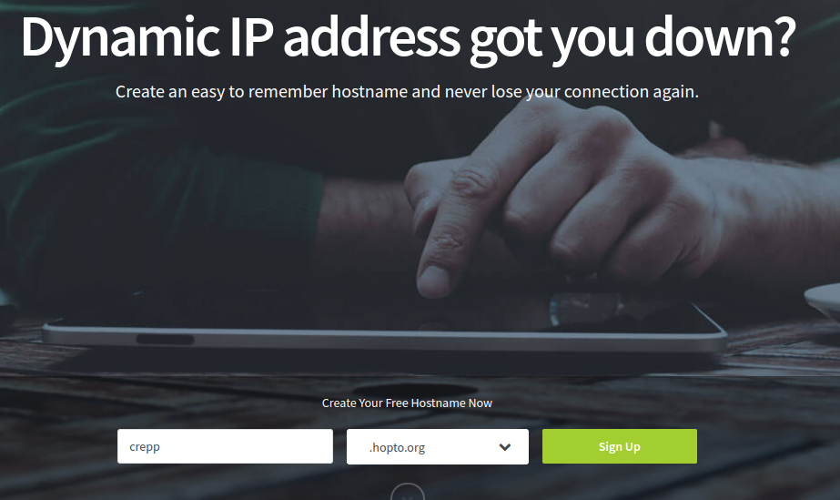 Interface d'accueil de No-IP