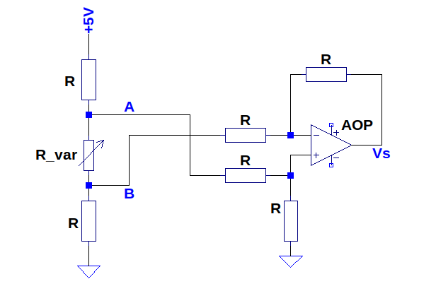 Un montage pour lire une tension entre deux points