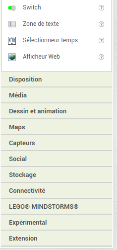Menu latéral