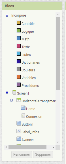 Menu latéral