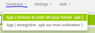 Emplacement du menu "Construire"
