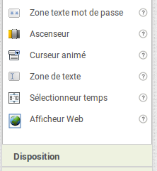 Emplacement des éléments d'agencement
