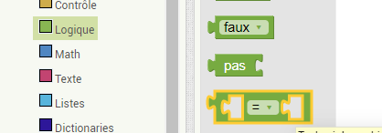 Emplacement des blocs de comparaison