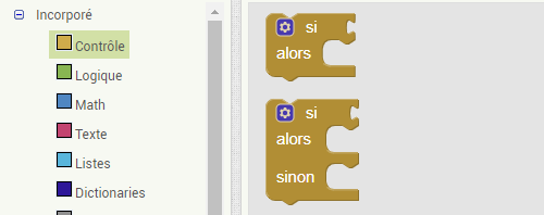 Emplacement des blocs conditionnels