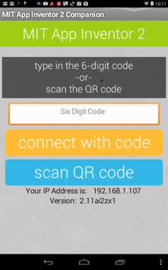 Rendu de l'application MIT AI2 Companion