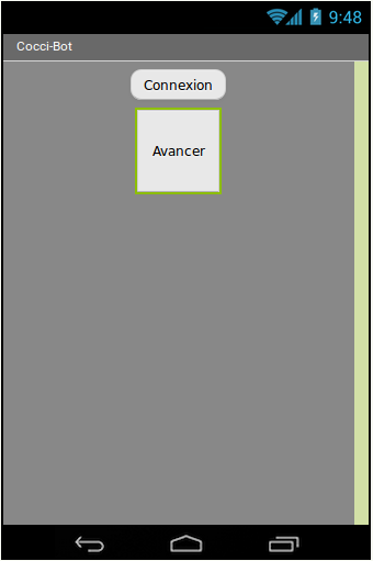 Rendu avec un bouton "Avancer"