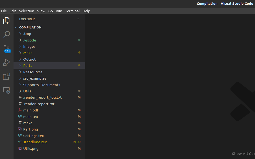 Le logiciel VSCode ouvert